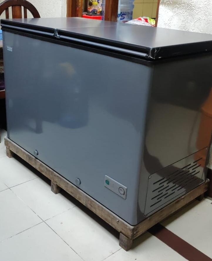 Haier 385L - HDF-385IG -Twin Cabinet Inverter Chest Freezer – Double Door- Premium Grey - Copper Cooling - 10-Year Warranty