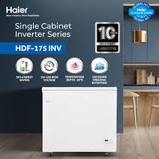 Haier Single Door Series / HDF-175 INV ( Inverter + Single Cabinet + Balanced Cooling + Super Freeze Function ) Deep Freezer / 10 Years Warranty